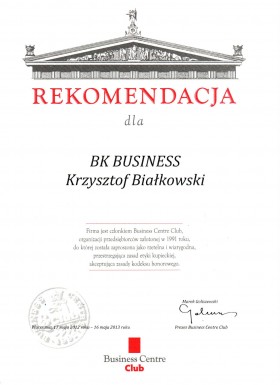 Rekomendacja Business Center Club